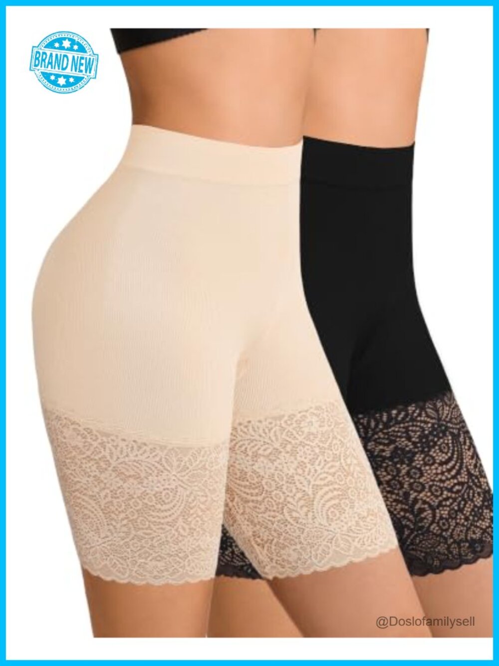 Lace Slip Shorts Seamless High Waisted Anti Chafing Under Dress
